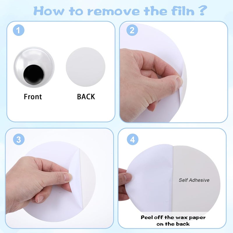 Grevosea 2Pcs Giant Googly Eyes, 5.9 Inches Large Googly Eyes with Self Adhesive Black White Plastic Big Wiggle Eyes for DIY Craft Decorations and Christmas Ornaments - Image 3